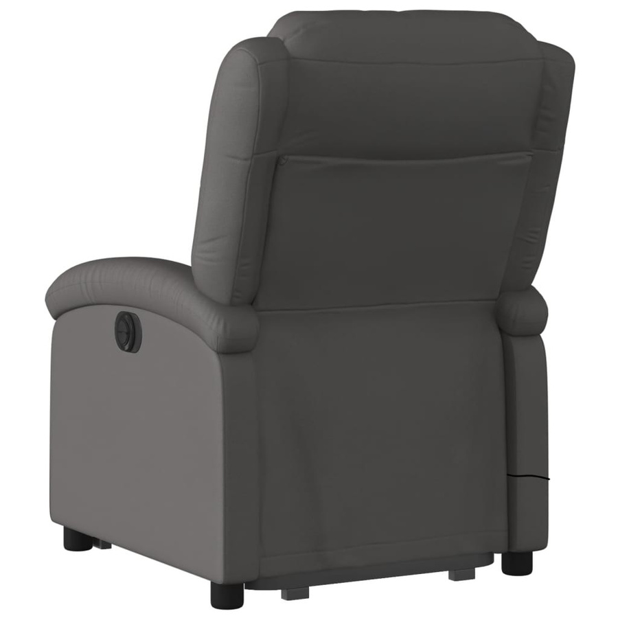 vidaXL Massagesessel mit Aufstehhilfe aus Echtleder in Grau - Bild 3