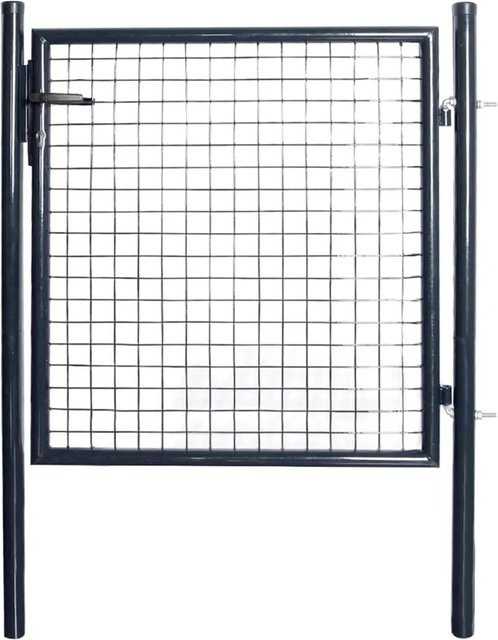 vidaXL Gitter-Gartentor aus verzinktem Stahl in Anthrazitgrau, Breite: 100 cm, Höhe: 150 cm - Bild 1