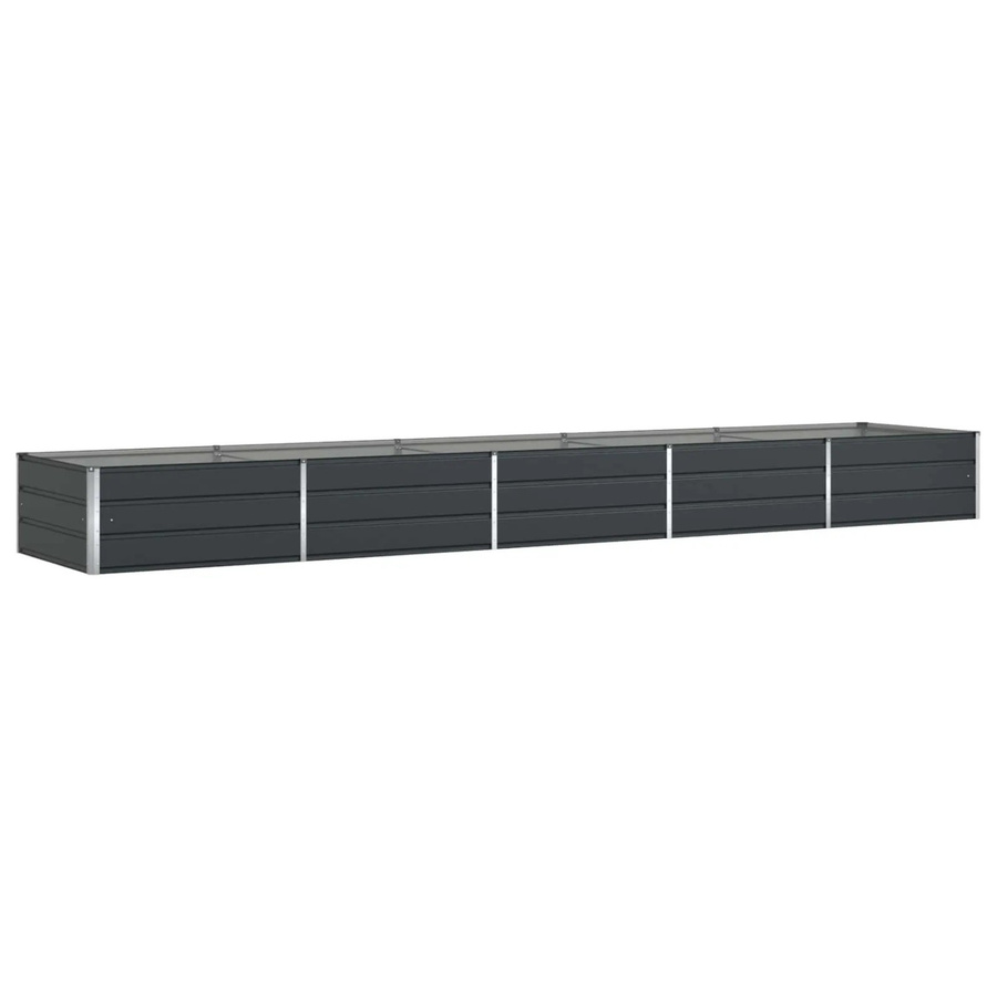 vidaXL Pflanzkübel aus verzinktem Stahl in Anthrazit, B: 195 cm, T: 100 cm, H: 45 cm - Bild 2