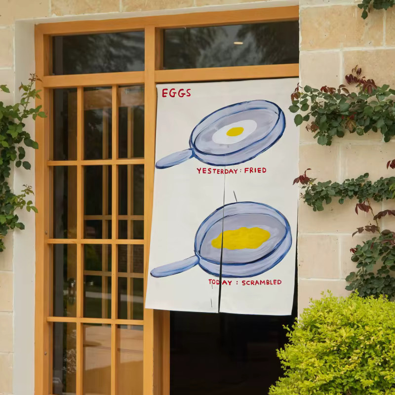 VIKAMA Kreativer Trennvorhang mit Grafikdesign, halbtransparent, für Wohnzimmer, Schlafzimmer oder Küche, Breite: 90 cm, Höhe: 65 cm - Bild 3