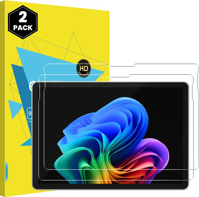 2er-Pack Displayschutzfolie aus gehärtetem Glas für Microsoft Surface Pro 12 Zoll (2025), transparent - Bild 1