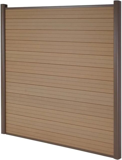 MCW WPC-Sichtschutz Savoie Windschutz Zaun Alu Premium Basiselement in Teak, Höhe: 1,90 m - Bild 1