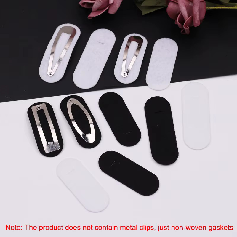 100 Stück Tropfen-Snap-Clips, Filzgleiter, oval, Vliesstoff - Bild 1