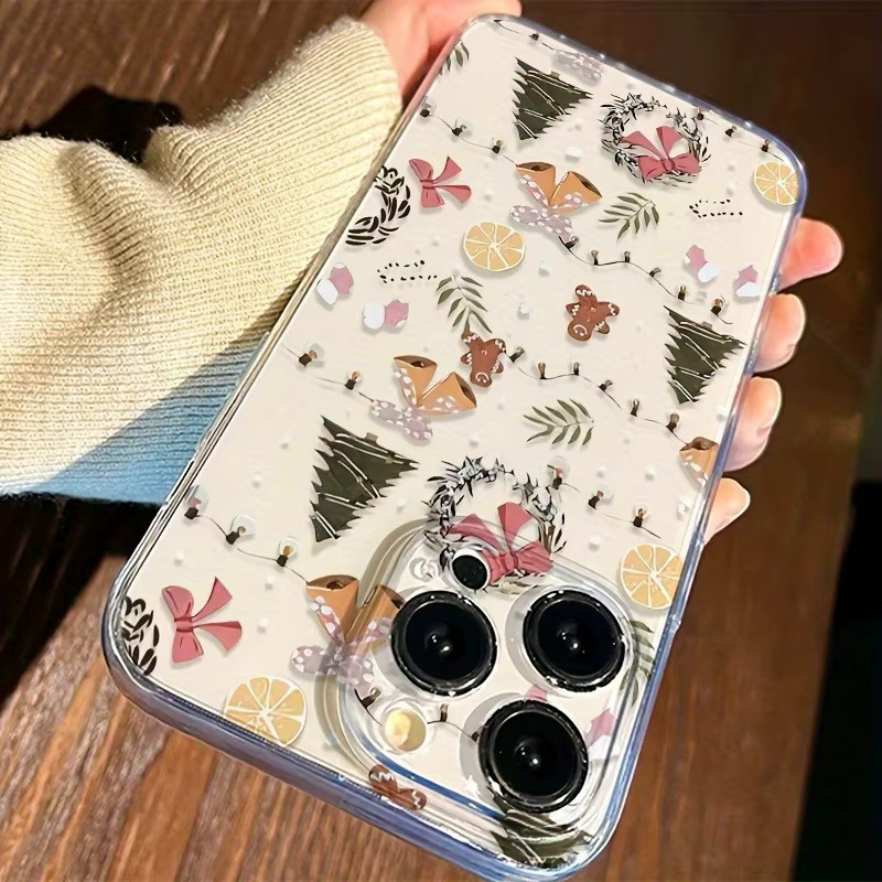 Transparente TPU-Handyhülle mit Weihnachtsbaum-Figur und Glockenmuster für iPhone 17 Air Pro Max, iPhone 16, 15, 14, 13, 12, 11 und weitere Modelle - Bild 4
