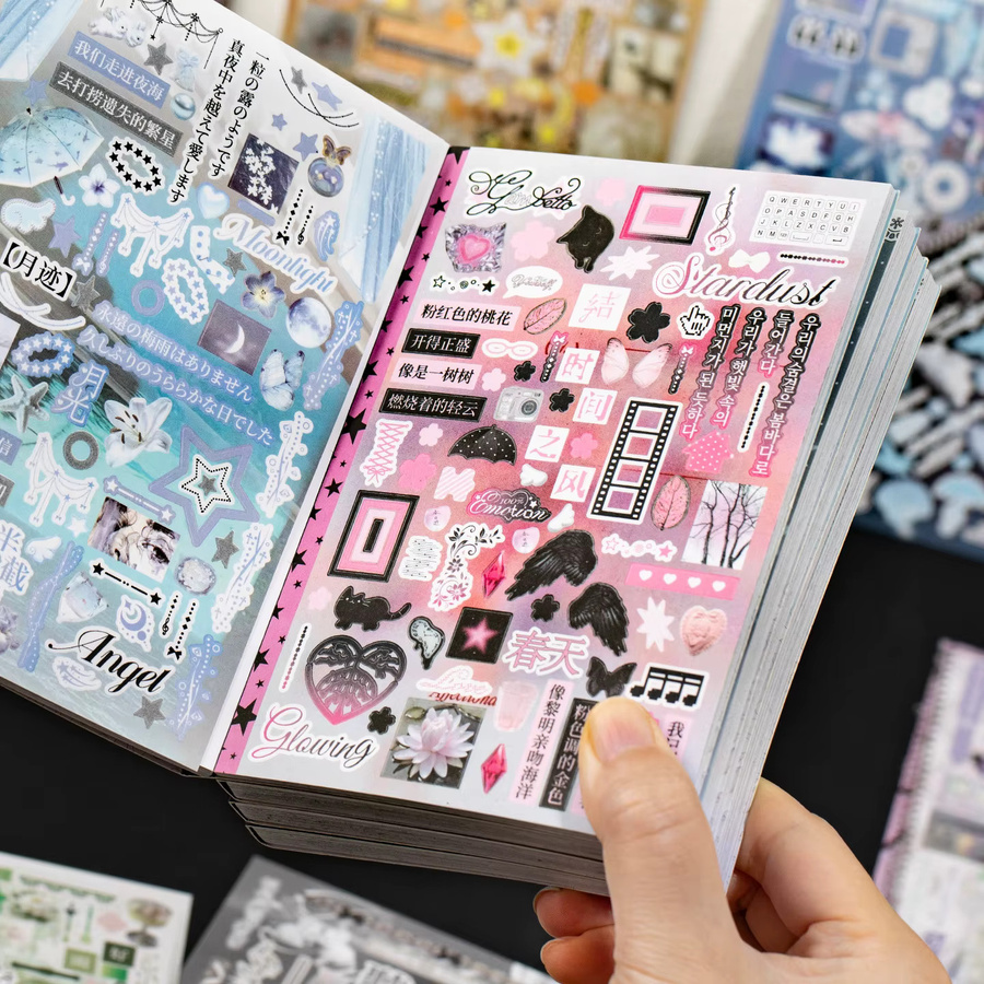 Roaming Channel Series Gestanzte Aufkleber-Buchreihe, 30 Stück Japanisches Schreibwaren-Set in Multicolour für Scrapbooking und Tagebuch - Bild 2