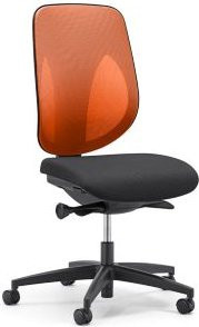 Giroflex Bürostuhl 353 ergonomischer Office-Stuhl mit Auto-Synchronmechanik und 3D-Netz-Rückenlehne, orange/schwarz - Bild 1