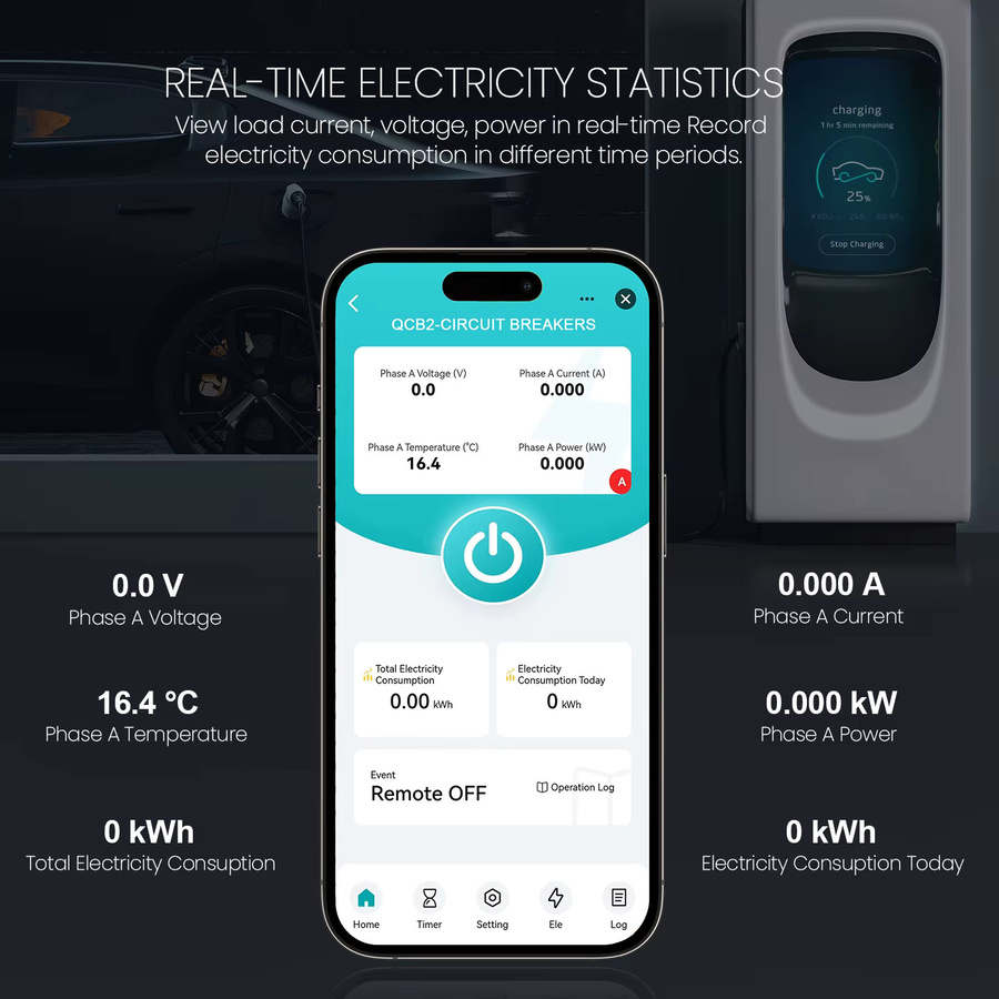 Tuya Smart MCB WLAN-Schutzschalter 63A in Weiß mit Timer- und Messfunktion über Smart Life App - Bild 4