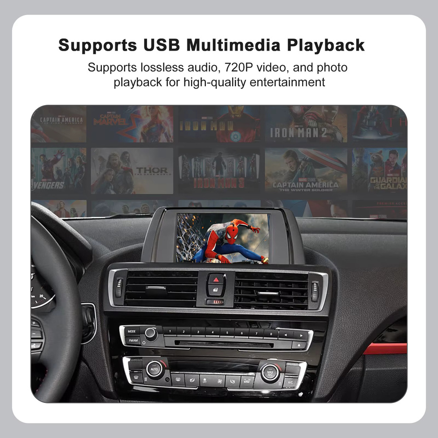 REEIIO Drahtloses CarPlay und Android Auto Interface mit MirrorLink, Airplay und Rückkamera für BMW 1er 2er F20 F21 F22 F23 F45 (2011–2020) NBT EVO, Schwarz - Bild 4