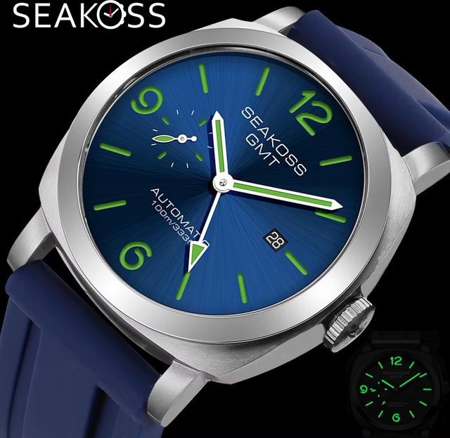 SEAKOSS Armbanduhr Automatik, Edelstahl, Blau, Herren - Bild 1