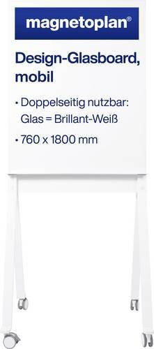 Magnetoplan Mobiles Glas-Magnetboard Weiß B: 76 cm, H: 180 cm - Bild 1