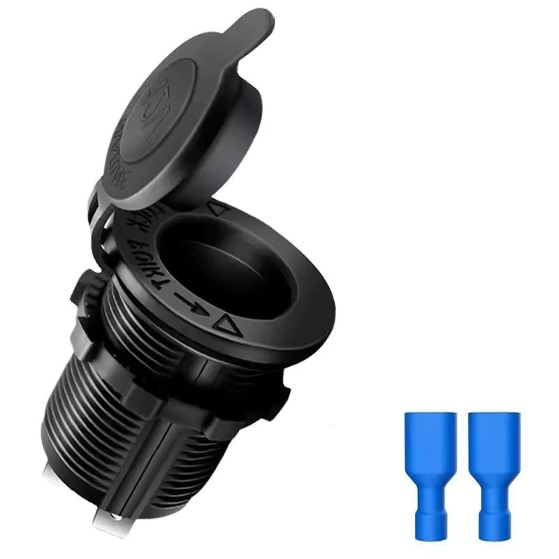 Autoladegerät-Buchse mit Digitalanzeige, Voltmeter und USB-Schnellladung 3.0 sowie USB-C in Schwarz mit EIN-AUS-Schalter für Auto, Motorrad und ATV - Bild 2