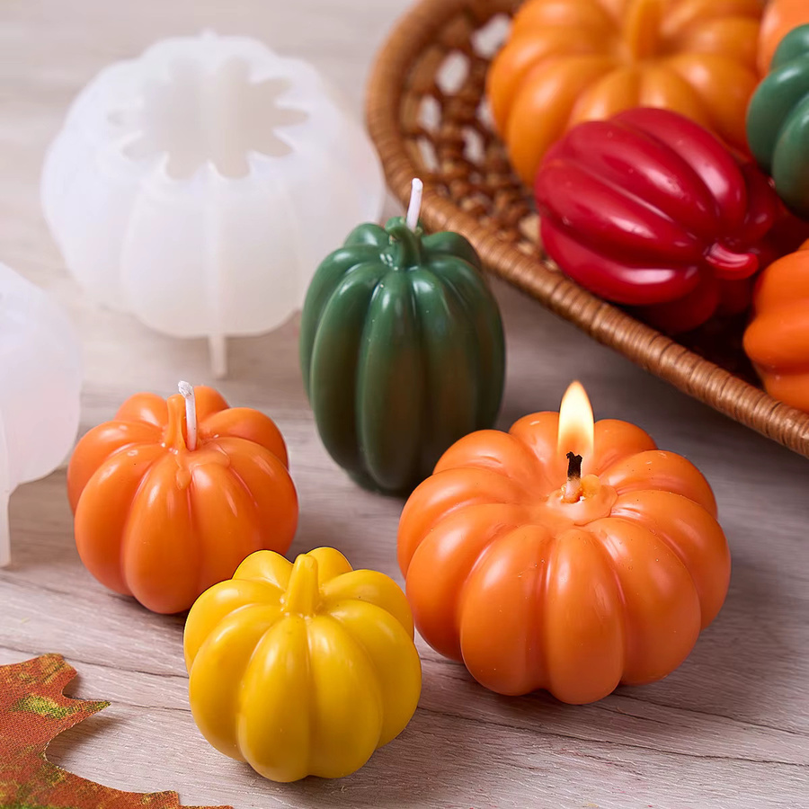 UDOCOOL Silikonform für 3D Kürbis Kerzen DIY Halloween Deko und Aromatherapie Kerzenherstellung - Bild 4