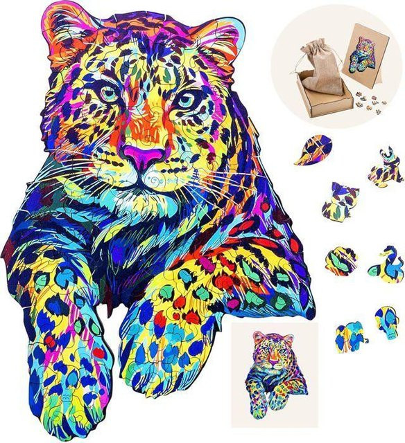 ENGELHART Holzpuzzle Tiger A4, 98 Teile - Bild 1