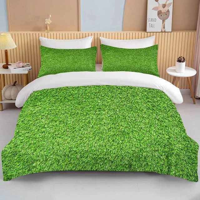 3-teiliges Bettwäsche-Set Wiese der Natur von Your Warm Home aus Mikrofaser in Grün mit floralem Design, B/H: 140 x 210 cm - Bild 1