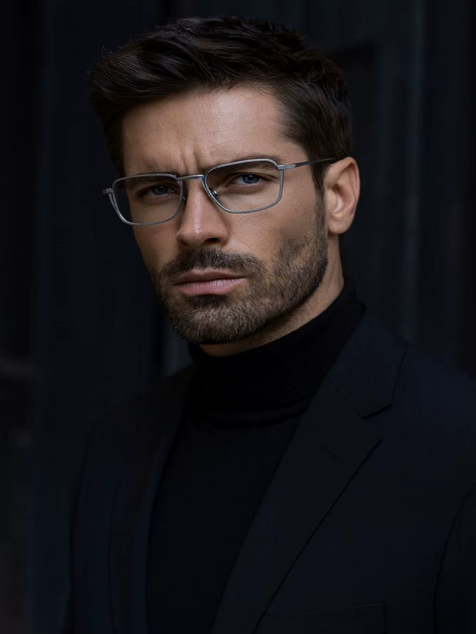 Lesebrille Vollrand, Metall, quadratisch, Silber, Männer - Bild 4