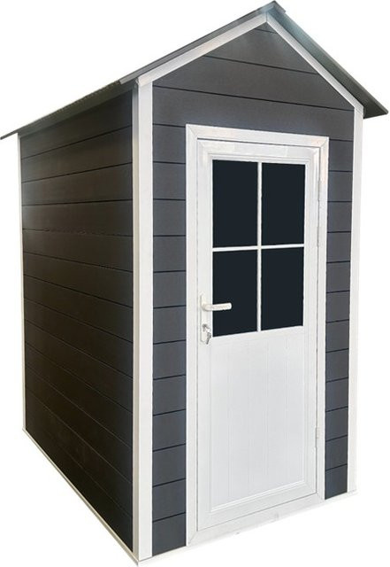 WPC Gartenhaus mit Aluminiumrahmen in Anthrazit/Weiß, H x B x T: 238 x 186 x 124 cm - Bild 1