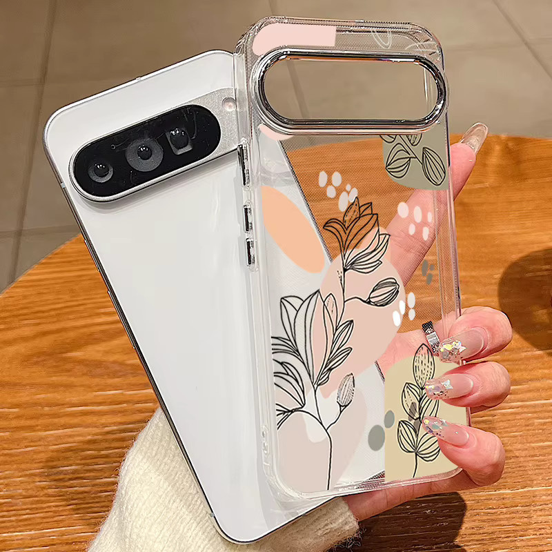 Stoßfeste TPU Handyhülle mit buntem Blumenmuster für Google Pixel 10 9 8 7 Pro XL 7A 8A 9A in Transparent/Multicolor - Bild 1