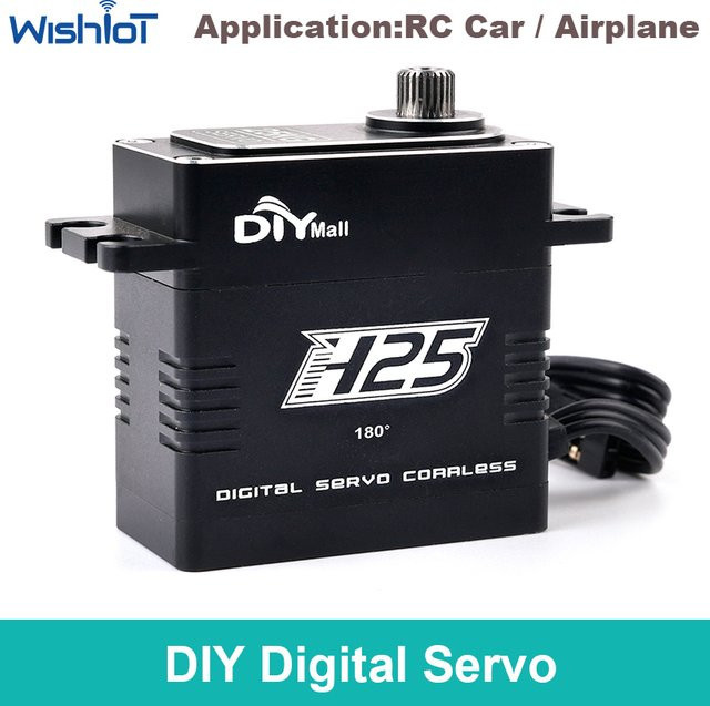 wishiot Kernloser digitaler Servo-Edelstahlgetriebe, wasserdichter RC-Servomotor, 25 kg - Bild 1