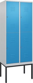 C+P Doppelstock-Spind Classic PLUS mit 2 Abteilen, Gestell, Farbe: Lichtblau, H x B x T: 212 x 80 x 50 cm - Bild 1
