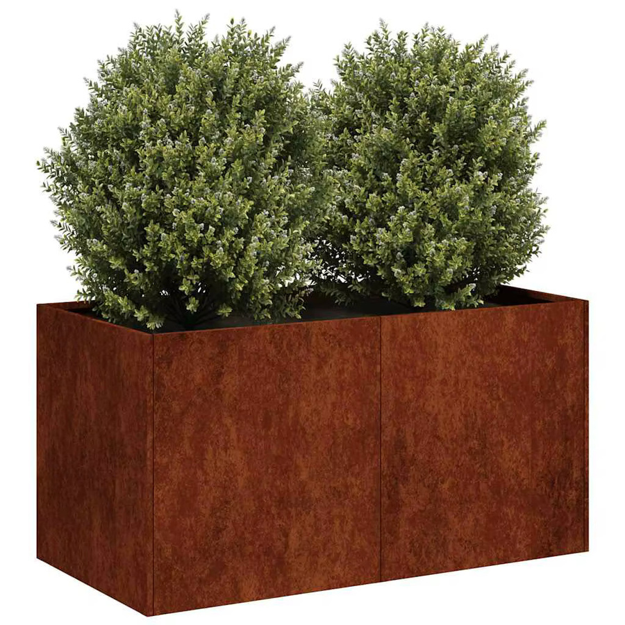 vidaXL Hochbeet Gartenkübel aus rostfarbenem Edelstahl, B/T/H: 80 x 40 x 40 cm - Bild 2