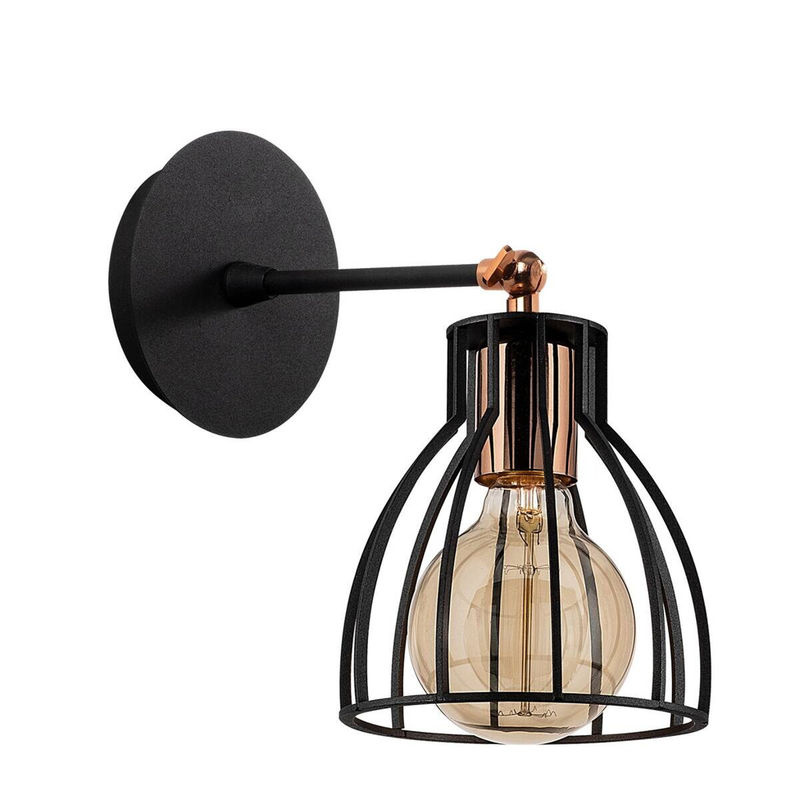 Opviq Wandleuchte Kemah in Schwarz und Bronze aus Metall mit E27 Fassung, B/H/T: 15 x 24 x 15 cm - Bild 2