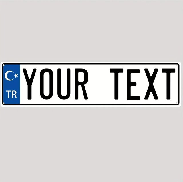 Personalisiertes türkisches Nummernschild von Hello Young als Vintage-Dekoration aus Aluminium in Grün und Weiß - Bild 1