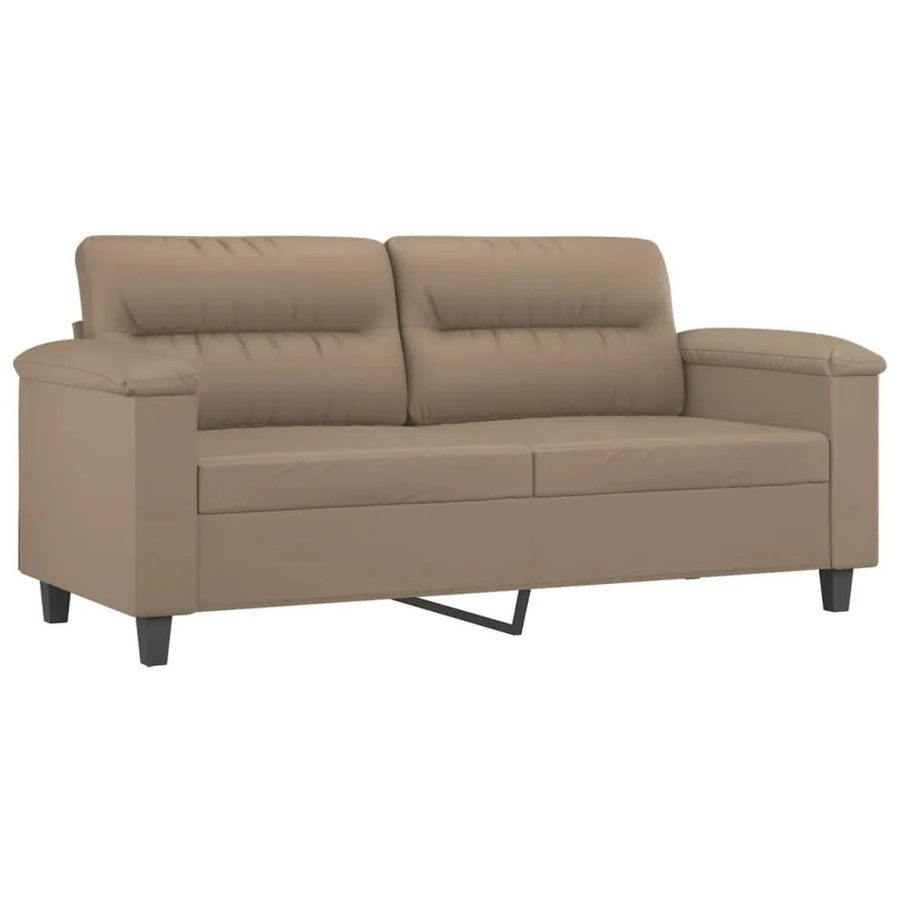vidaXL 2-Sitzer-Sofa in Cappuccino-Braun aus Kunstleder mit Metallrahmen - Bild 2