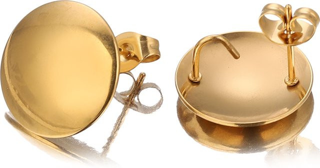 Alisaya Ohrringe Haken, Edelstahl, Gold, 15 mm - Bild 1