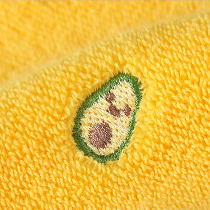 Inyahome Baumwoll-Badetücher mit Avocado-Stickerei, weiß, weich und fusselfrei - Bild 2