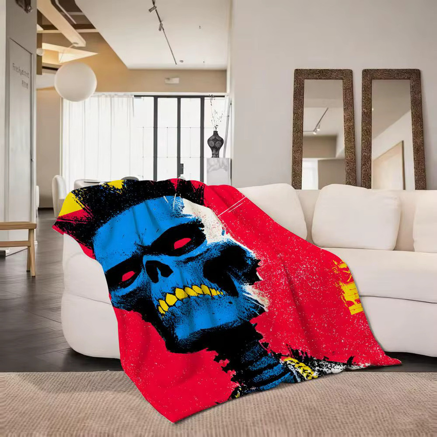 S-SHRUGS Wärmende Flanell-Decke in Weiß und Multicolour - Bild 5