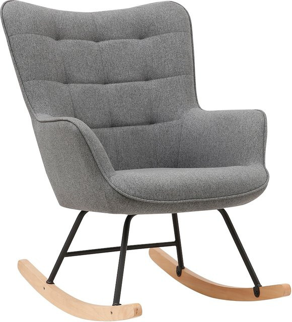 byLIVING Schaukelstuhl RICHIE mit Webstoffbezug und Metallgestell, grau/schwarz, B/H/T: 72 x 92 x 92 cm - Bild 1