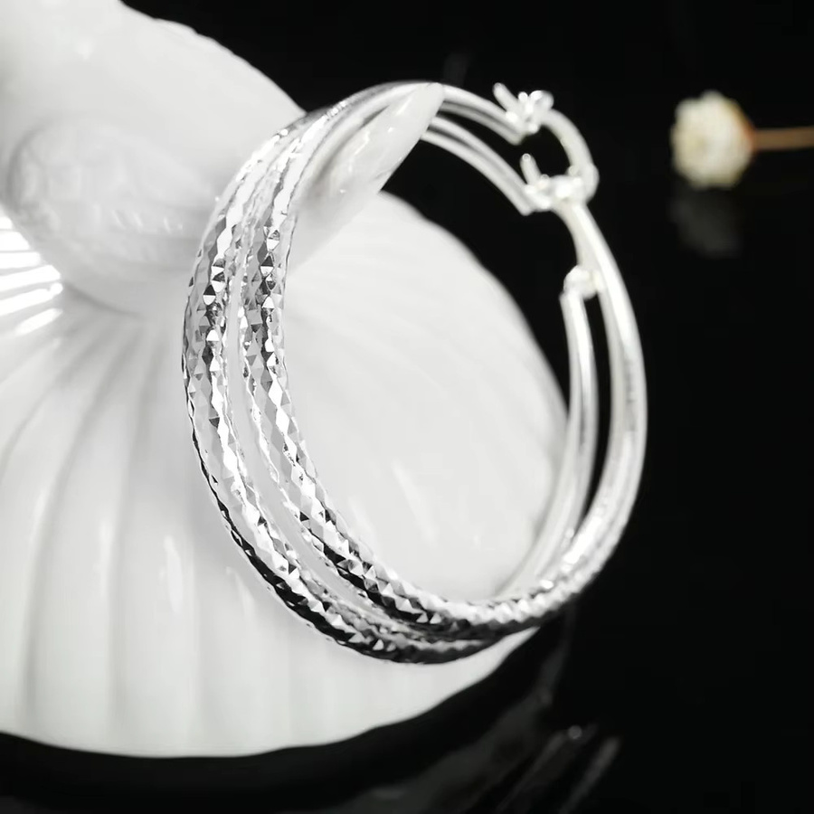 DOTEFFIL Creolen, Sterling Silber, 5 cm, Damen - Bild 3