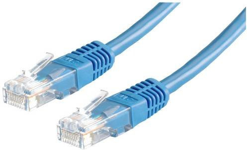 Roline RJ45 Patchkabel CAT 5e U/UTP Ethernet LAN Blau, Länge: 0,50 m - Bild 1