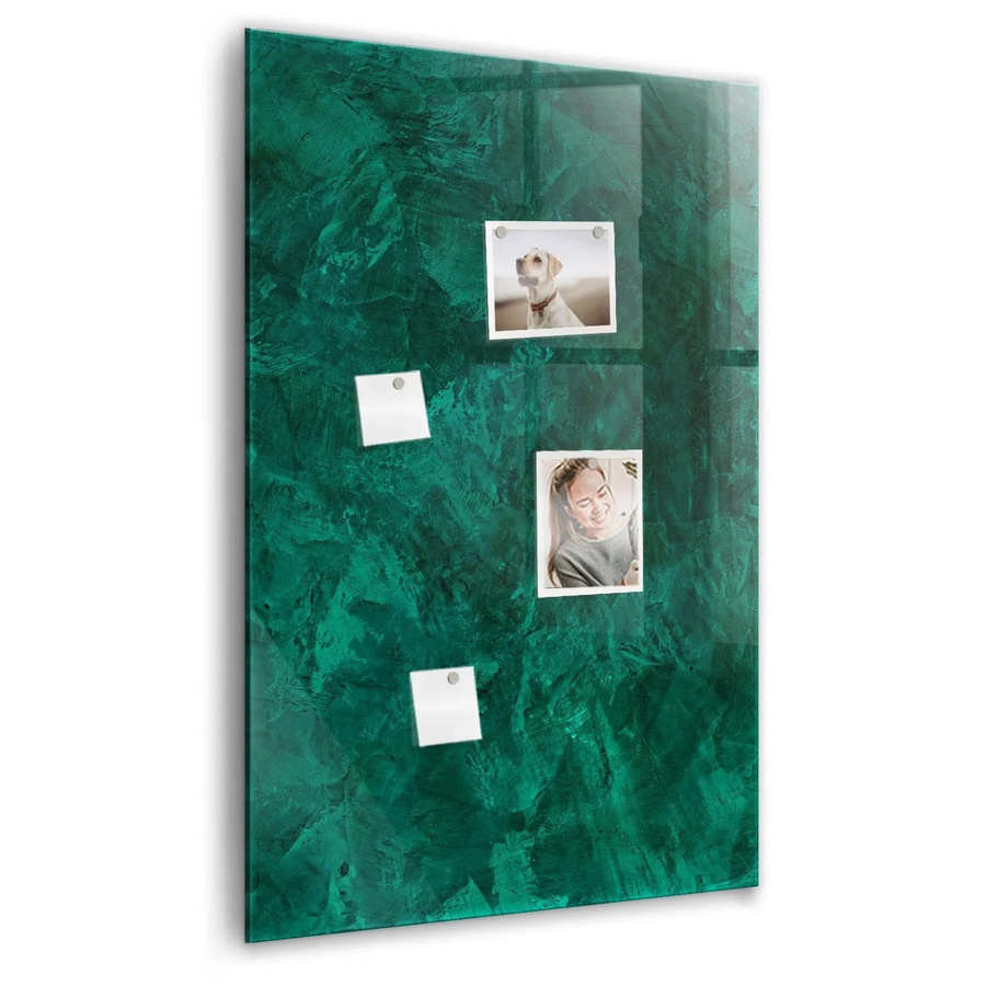 Tulup Glas Magnettafel Smaragdblock in Weiß und Grün, B/H: 60 x 90 cm - Bild 2