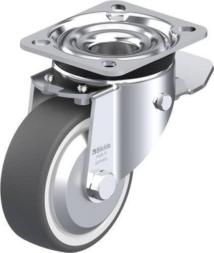 Blickle Lenkrolle LK-POTH 100KA-1-ST-FA mit Feststeller in Grau und Weiß, Rad-Durchmesser: 100 mm, Tragfähigkeit: 300 kg - Bild 1