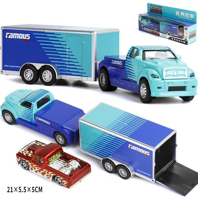 Linyi toy car Scania Container-LKW, Miniaturmodell, 1:64, Metall, mit Rückziehmotor - Bild 1