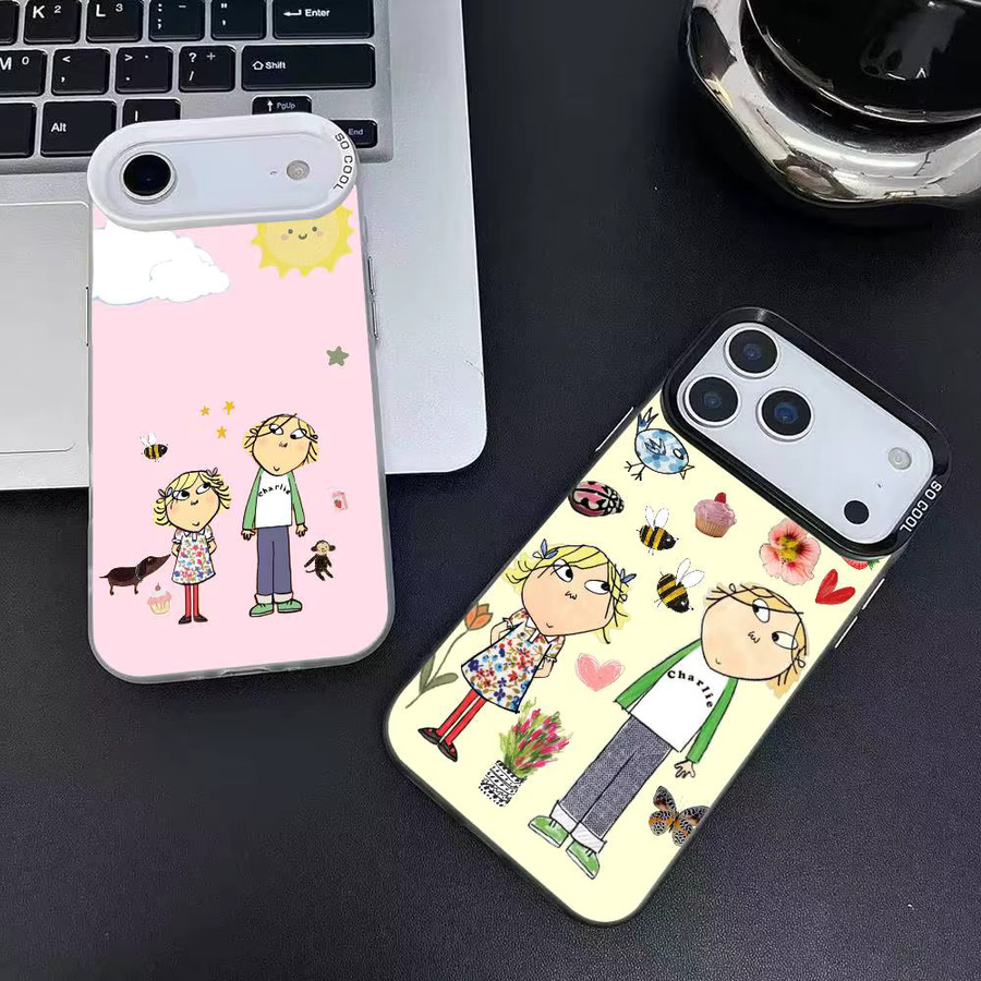 Charlie und Lola Anime Handyhülle für Apple iPhone 12 13 14 15 16 17 Pro Max Plus mit Protect Plating Schutzhülle - Bild 2