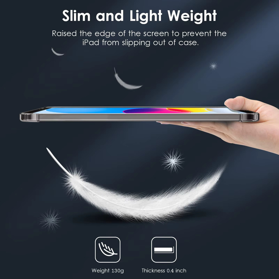 Stoßfeste Silikonhülle für iPad 11. Generation 11'' 2025 und 10. Generation 10,9'' von tzion in Transparent und Grau - Bild 2