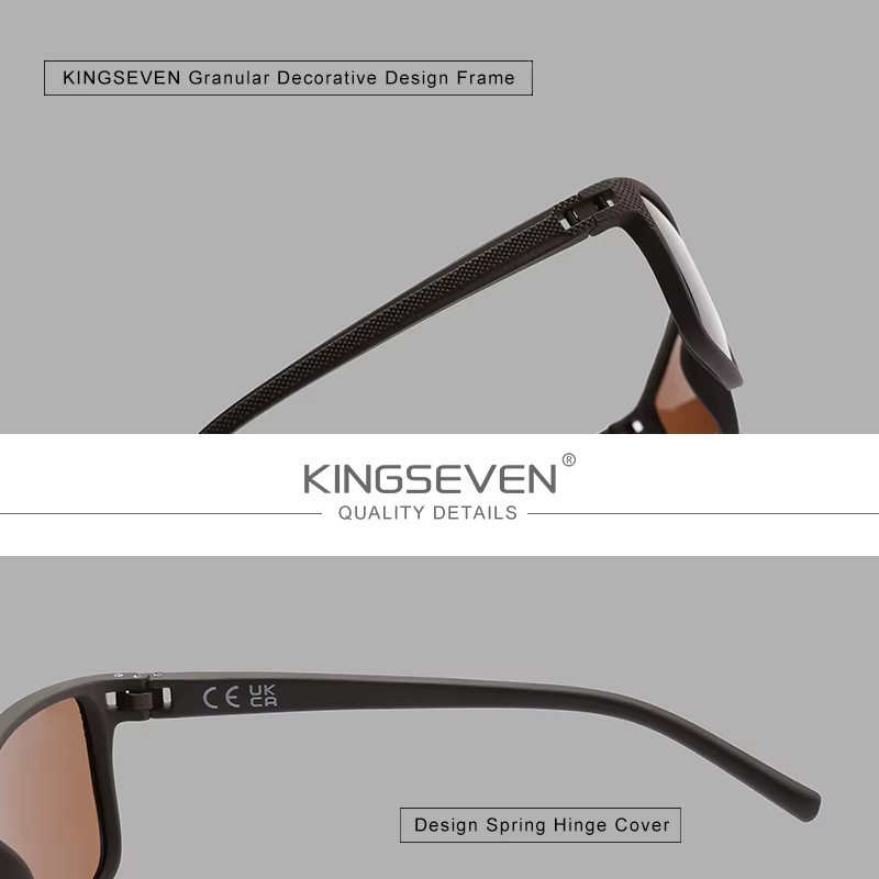 Kings even Sonnenbrille, Herren, Vollrand, rechteckig, Schwarz, Kunststoff, polarisiert - Bild 3