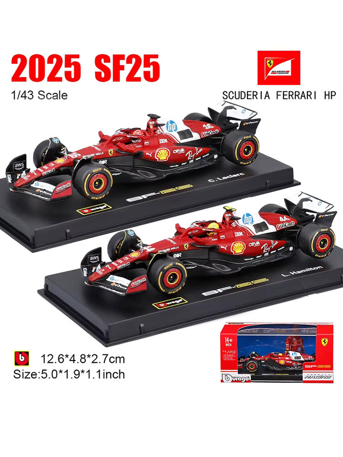 Bburago Scuderia Ferrari HP SF25, Legierungsauto, 1:43, ab 14 Jahren - Bild 4