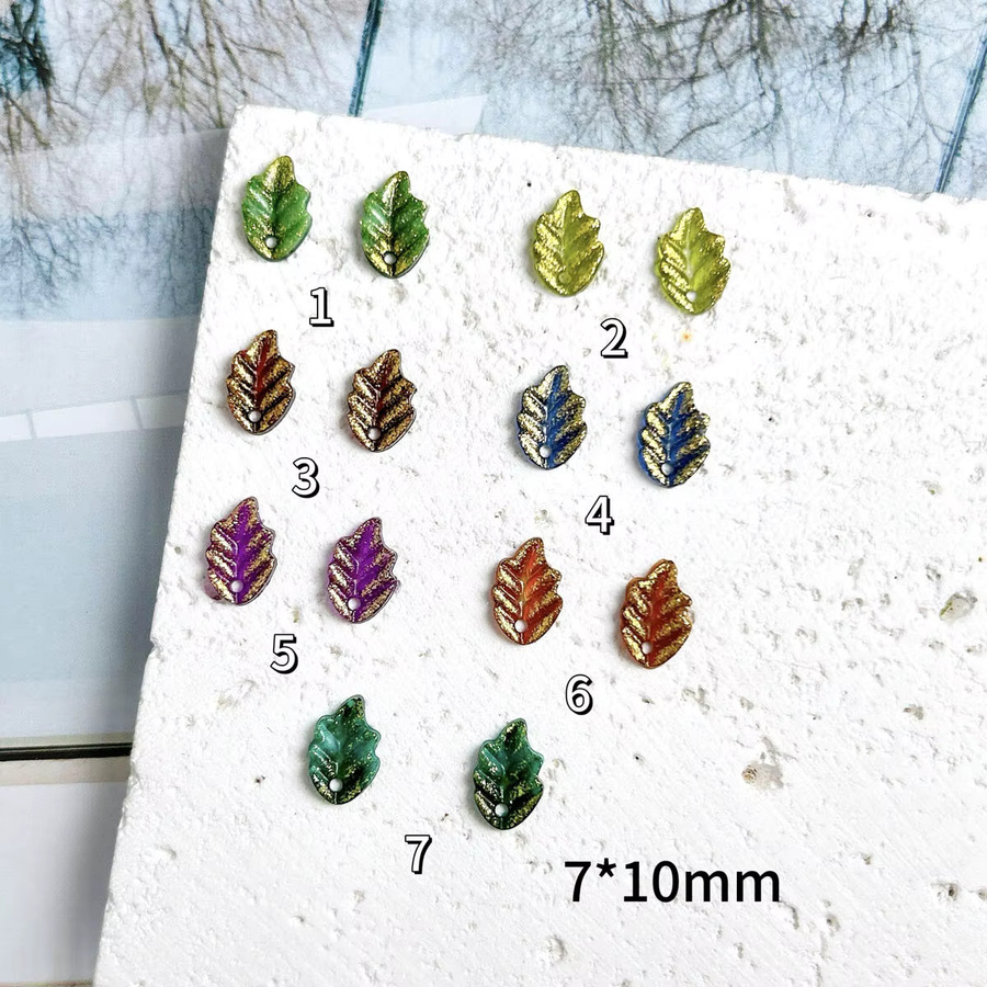 50 Stück Bunte Blatt Nagel-Charms, Metallic, Nail Art Dekorationen - Bild 2