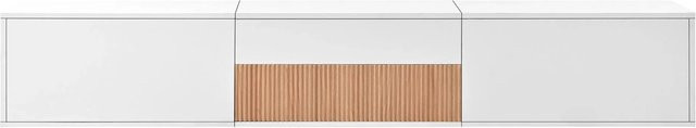 okwish TV Schrank mit modernem Design und Projektorhalter in Weiß, B/T/H: 180 x 34 x 30 cm - Bild 1