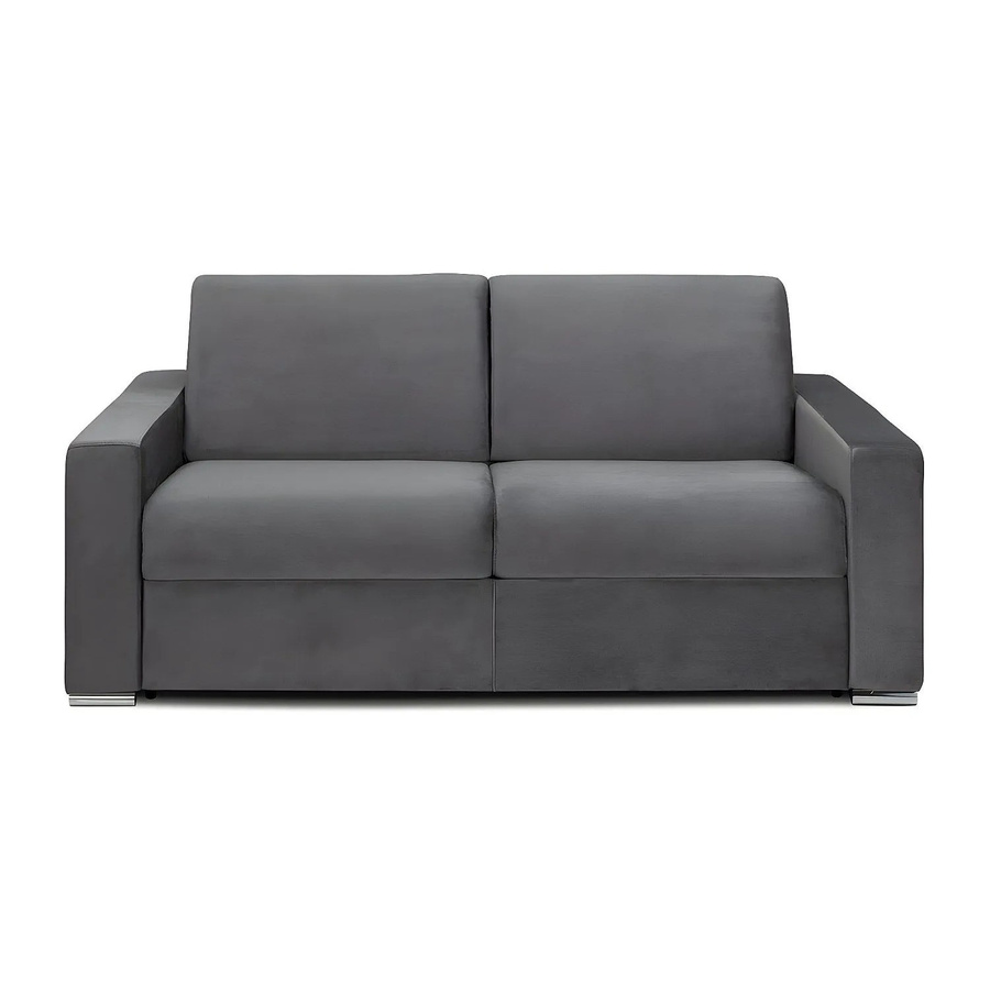 Vente-unique Schlafsofa Calito in Anthrazitgrau mit Samtbezug, Breite: 194 cm - Bild 2