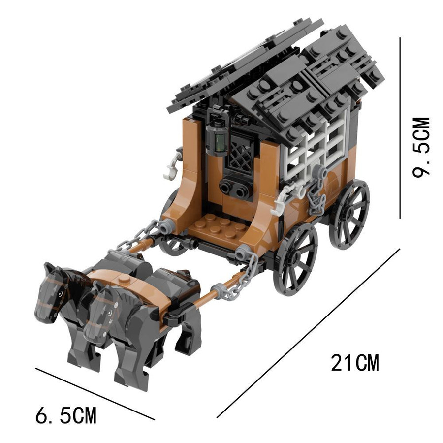 Mittelalterliche Gefängnis Kutsche MOC Bausteine Modell, Konstruktionsspielzeug, ab 6 Jahren - Bild 2