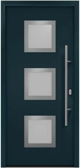 EcoStar Haustür Isopro IP 810S in Anthrazitgrau mit Glaseinsatz, B: 110 cm, H: 210 cm, DIN Rechts - Bild 1