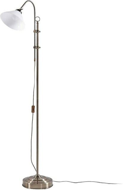 Lindby Stehlampe Otis Retro Vintage Antik aus Glas und Metall in Altmessing und Weiß, Höhe: 170 cm, Breite: 46,5 cm, Tiefe: 23 cm - Bild 1