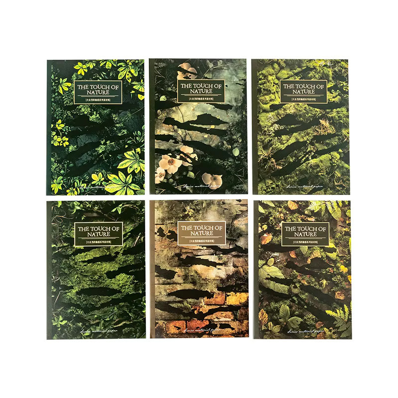 Leaffei Scrapbook Papier Set Nature Touch Serie in Grün mit 6 Designs aus Spezialpapier und mattem Finish - Bild 3