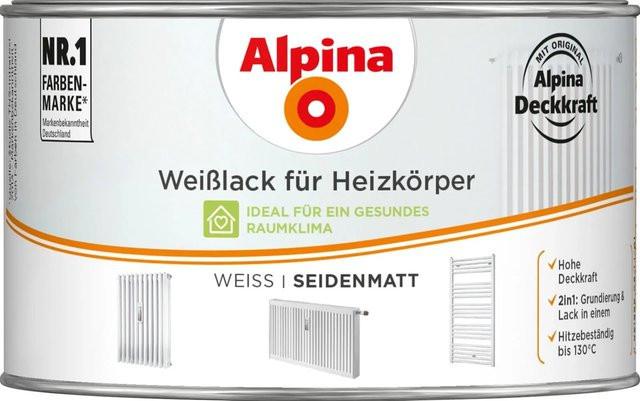 Alpina Heizkörperlack Weiß seidenmatt 300 ml - Bild 1