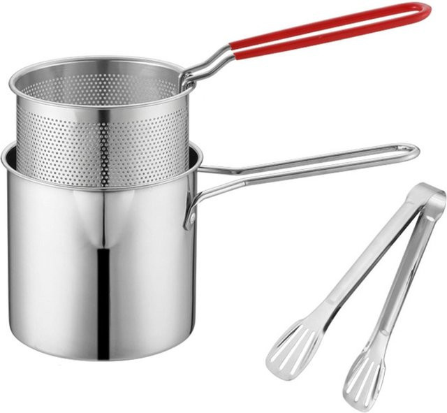 Mulanhua All-in-One-Fritteuse aus Edelstahl mit Ölspritzern in Grau - Bild 1