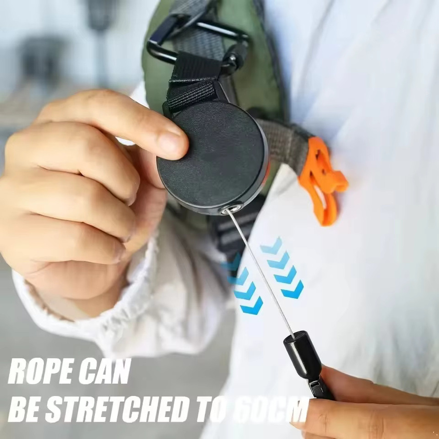Tutew Sicherheits-Lanyard Stra, einziehbarer Diebstahlschutz-Telefonhalter mit Karabiner in Schwarz - Bild 4